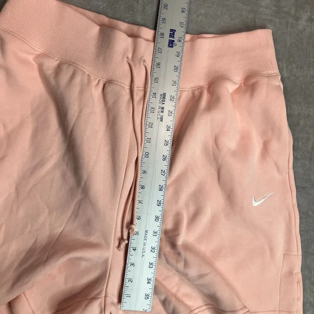 Nike‎ Shorts Womens XL Peach High Rise Loose Fit Fleece Drawstring DQ5717-800